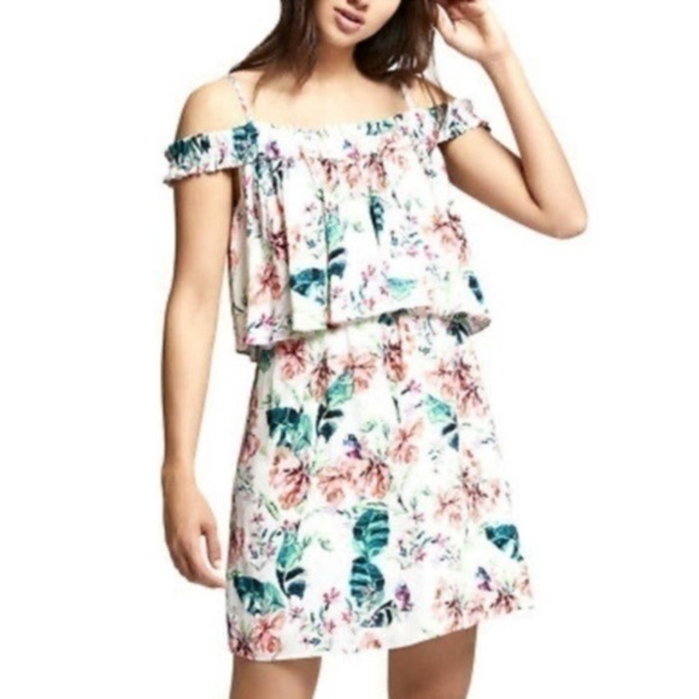 sanctuary floral cold shoulder mini dress 💚
